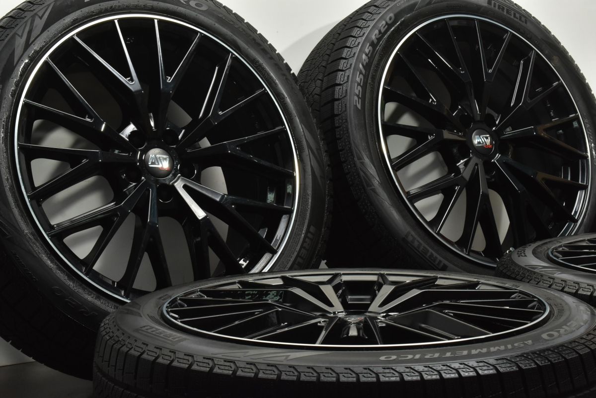 バリ溝 MSW 20in 8.5J 35 PCD112 ピレリ アイスゼロアシンメトリコ 255|45R20 アウディ Q5 スタッドレス 交換用