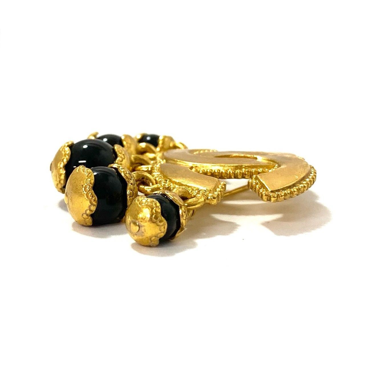 SU CHANEL ココマーク ブローチ 96 A ゴールド 金 ブラック 黒 コサージュ ヴィンテージ シャネル SU-181