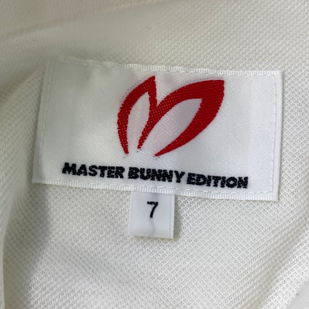 サイズ：7 MASTER BUNNY EDITION マスターバニーエディション 2023年モデル 半袖ポロシャツ プリント  ホワイト系 [240101503377] ゴルフウェア メンズ ストスト サイズ：7 MASTER BUNNY EDITION マスターバニーエディション
