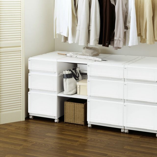 天馬 Tenma フィッツユニット ホワイト 3930 2個セット クローゼット収納 収納ケース 押入れ収納 衣装ケース 衣類収納 MARWIL-DEMENAGEMENTS_CH