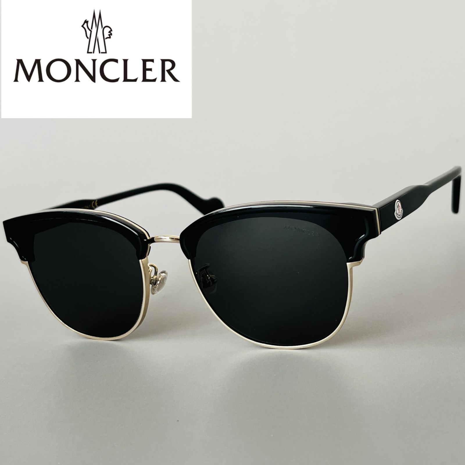 MONCLER サングラス サーモント型 ブラック ゴールド サングラス モンクレール メンズ レディース MONCLER アジアンフィット
