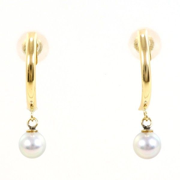 K18YG ピアス earring パール 真珠 総重量約0.6g