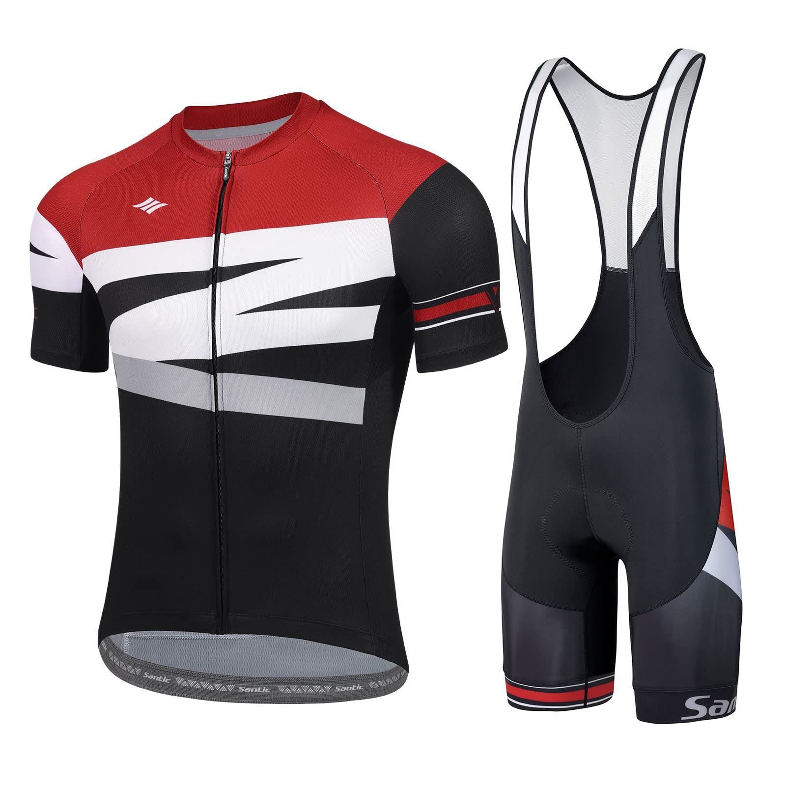 4Dパッド 自転車ウェア ビグパンツ ロードバイク ジャージセット サイクリング 夏 サイクルウェア 吸汗速乾 半袖 上下セット 通気 サイクルジャージ メンズ 弾力 サンティック