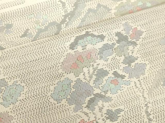 平和屋着物○本場大島紬 白大島 風景文 伝田絹織物謹製 証紙付き