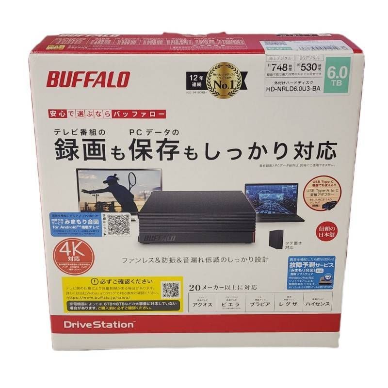 バッファロー パソコン＆テレビ用外付けハードディスク 中古 3.0TB HD-LC3.0U3-BKD BUFFALO