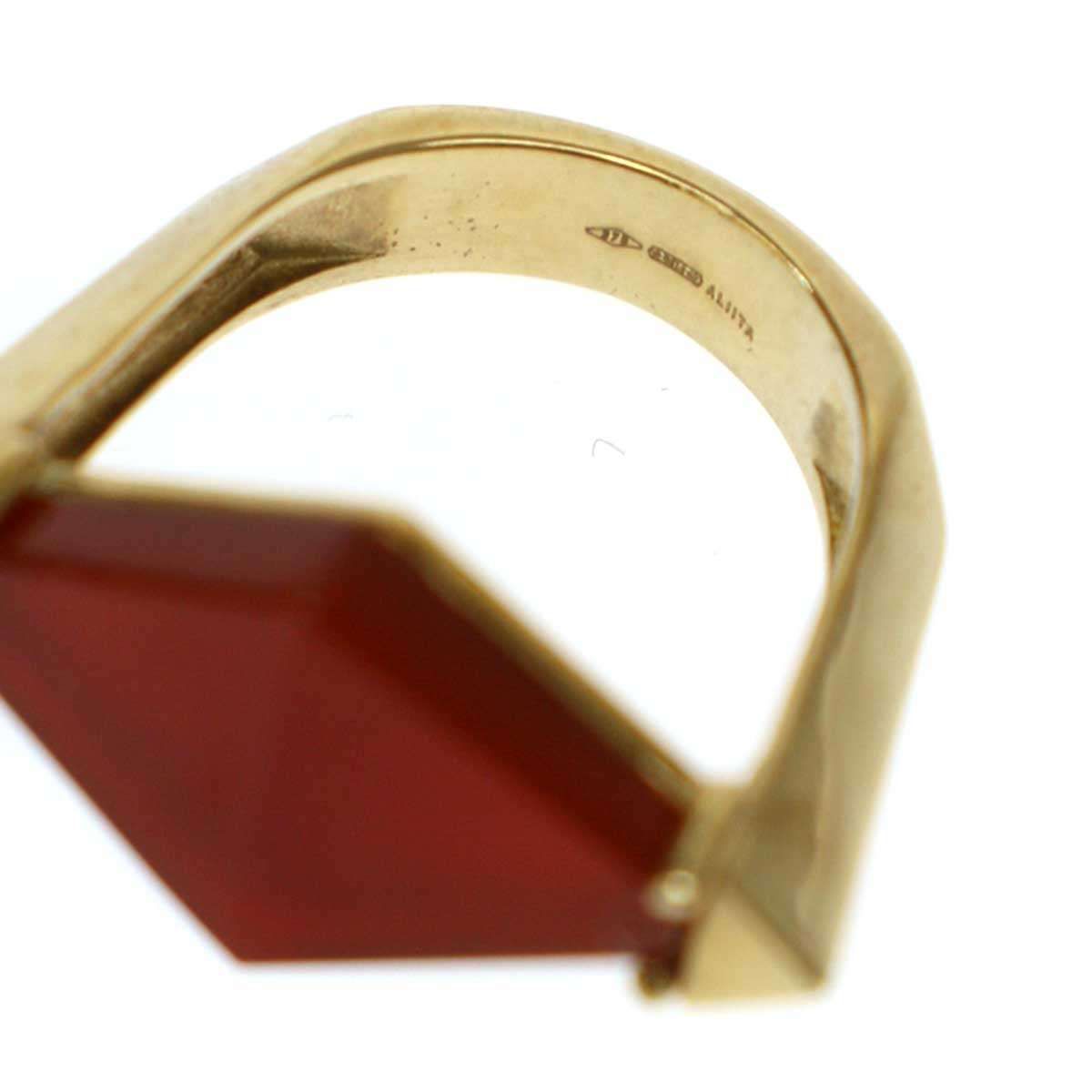 ALIITA アリータ 9Kt DECO ROMBO CARNELIAN RING ストーンリング  ゴールド