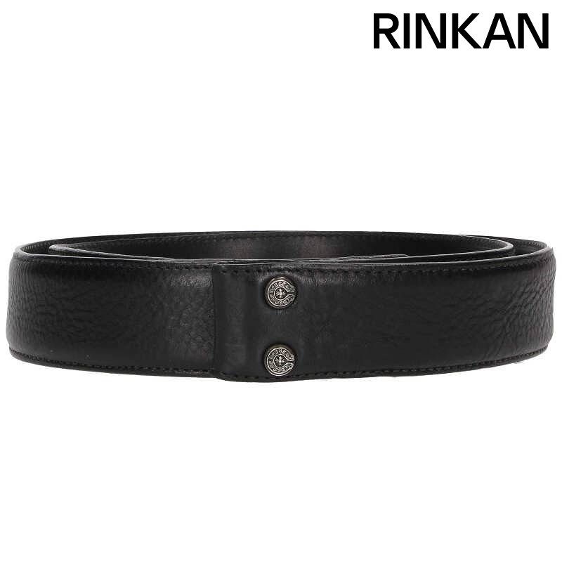 クロムハーツ 1.5 スクロールレーベルレザーベルトCHROME HEARTS クロムハーツ 1.5 STRAP/1.5inchスクロールレーベルリベッツ