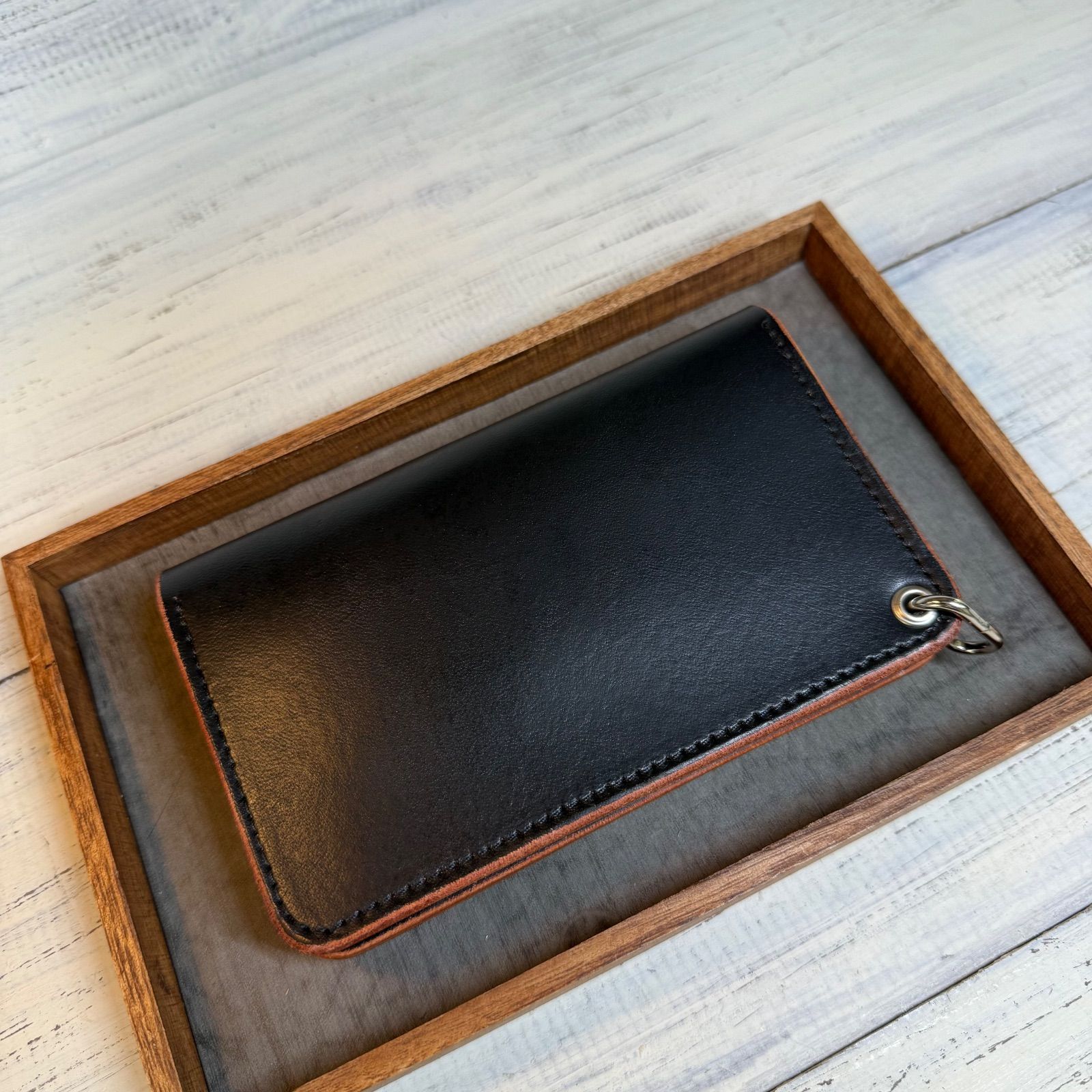 ZAS様オーダー専用　ミドルトラッカーウォレット　茶芯　シルバー ミドルトラッカーウォレット MTW-01【クロムエクセル / 茶芯