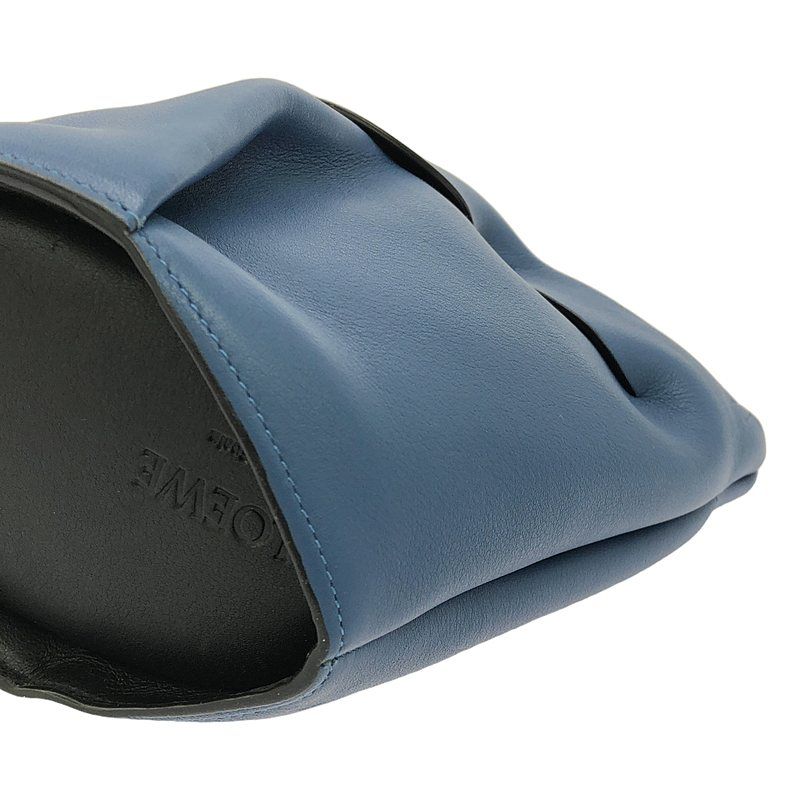 美品】LOEWE ロエベ ジッパーバッグ 2way レザー ブルー 【公式通販】