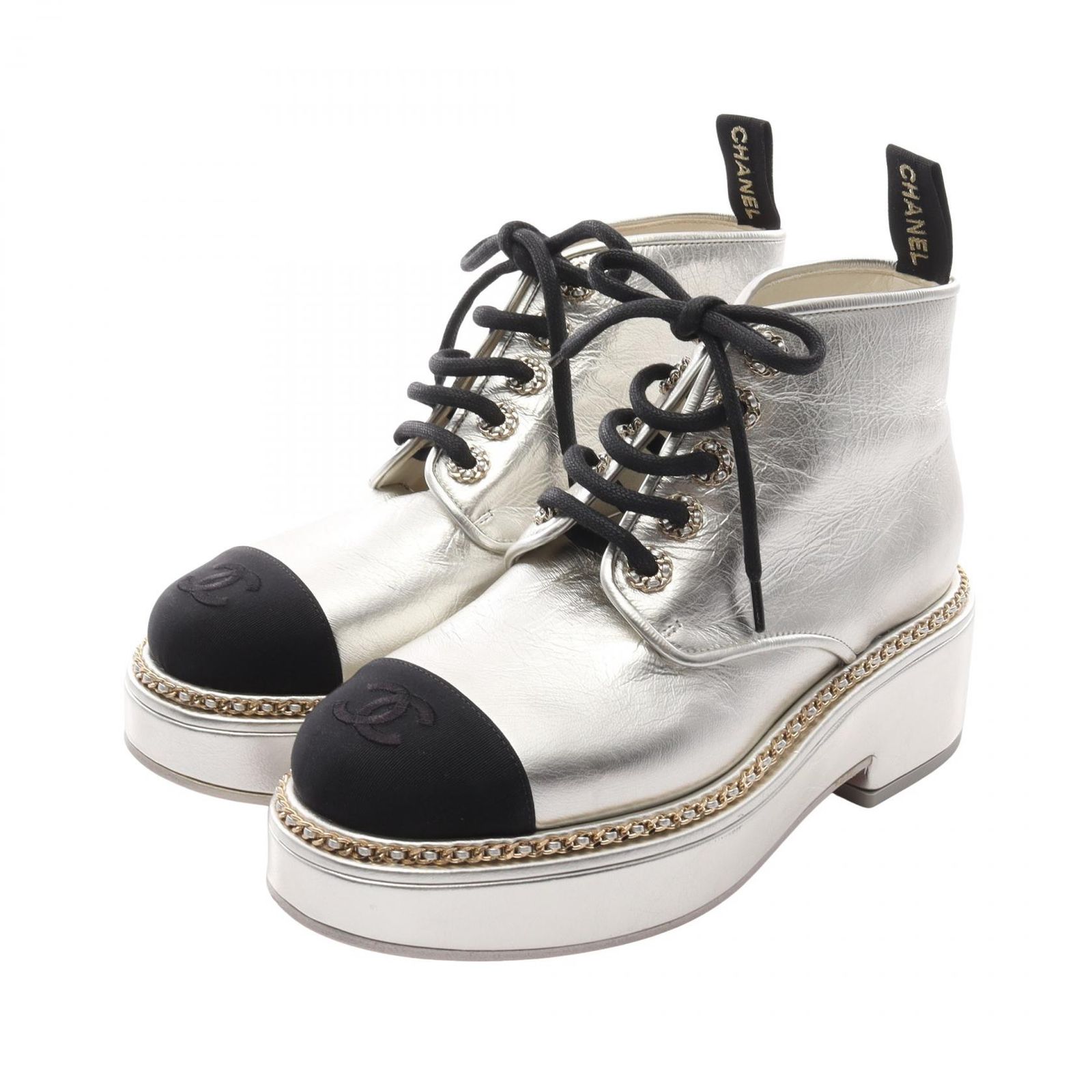 シャネル CHANEL ブーツ ココマーク レザー ブーツ レディース Used A