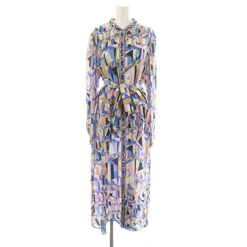 エミリオプッチ EMILIO PUCCI シルクプッチ柄ワンピース ロング丈