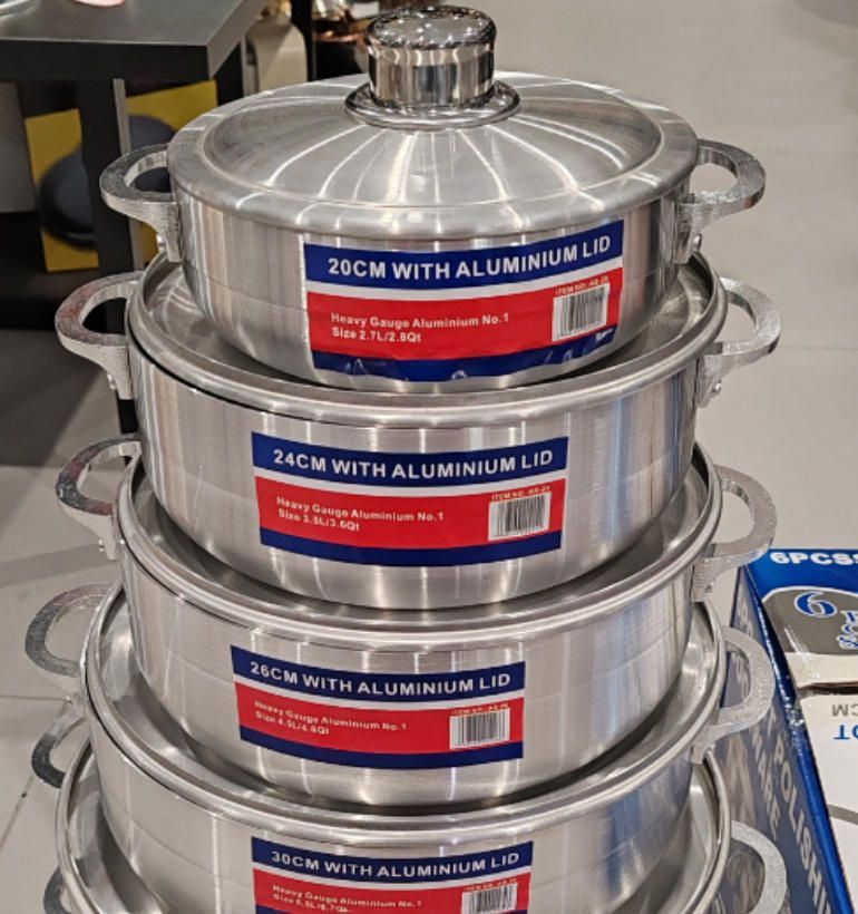 Heavy Aluminum Potセット砂光鍋6個セットアルミ鍋スープ鍋器具セット