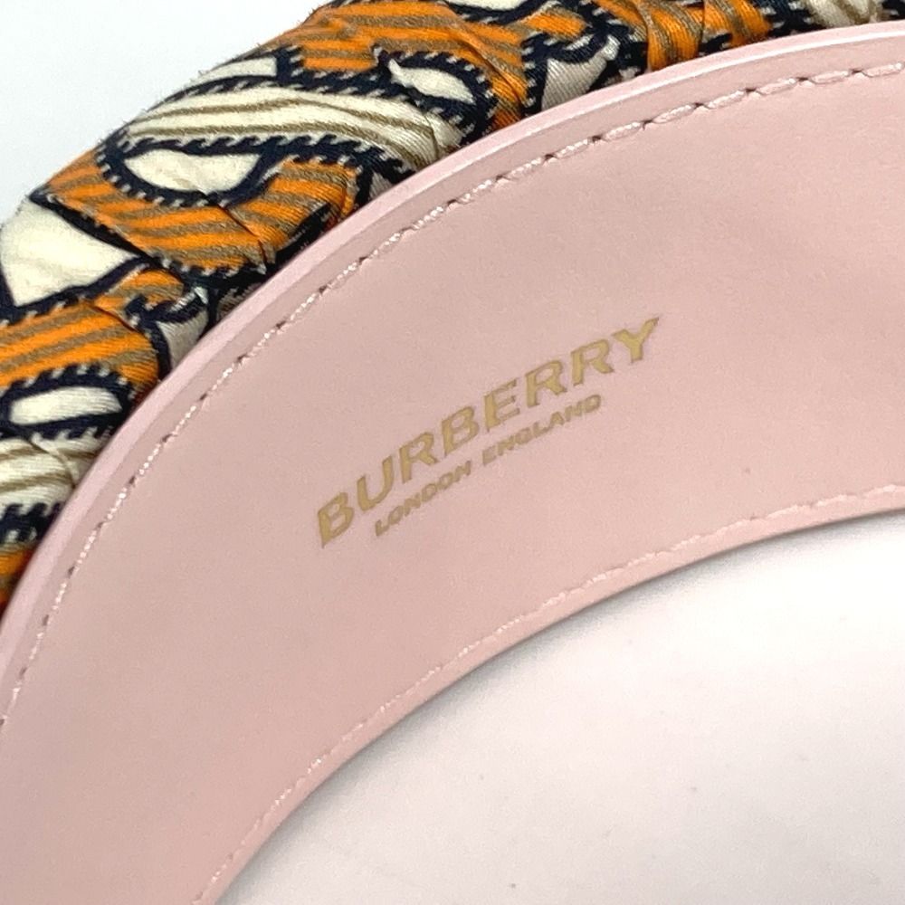 BURBERRY バーバリー カチューシャ TBロゴ シルク オレンジ