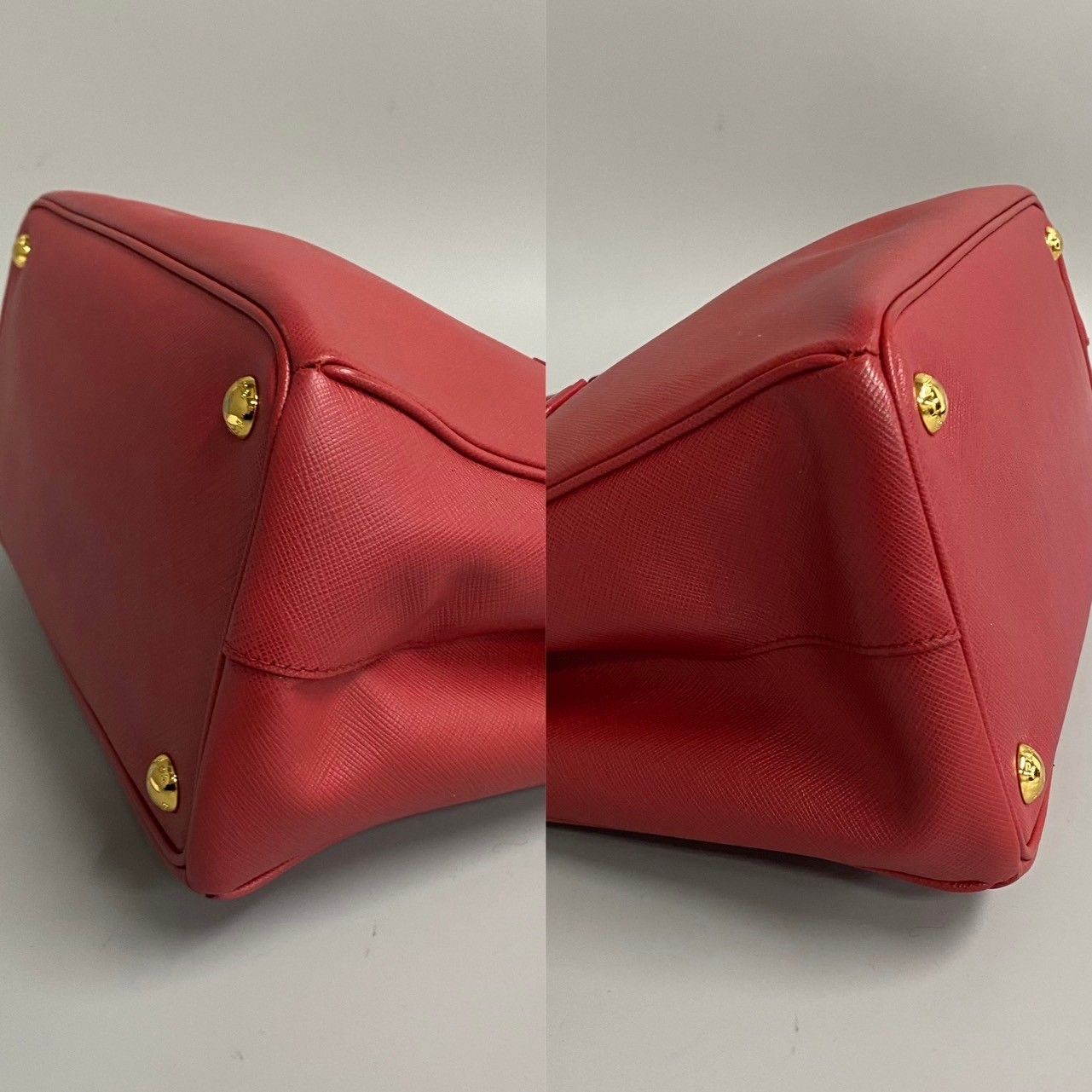 美品 PRADA プラダ 三角ロゴ 金具 サフィアーノ レザー 本革 2way 