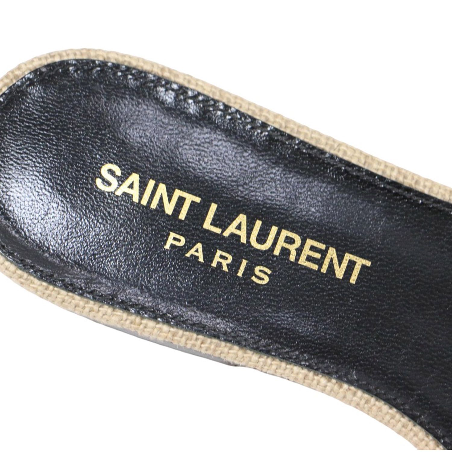 SAINT LAURENT PARIS サンローラン パリ サンダル ヌ・ピエ ブラウン サイズ:35(22.0cm) レザー ジュート フラット イタリア製 靴 シューズ【レディース】