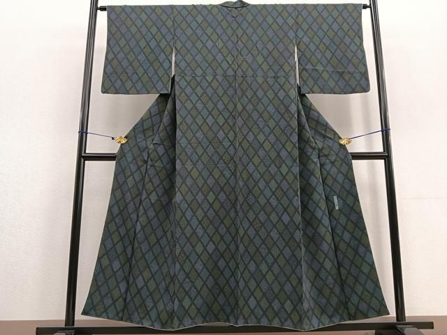 平和屋着物○重要無形文化財・伊勢手彫型本染・細合俊男 江戸小紋 飛鶴