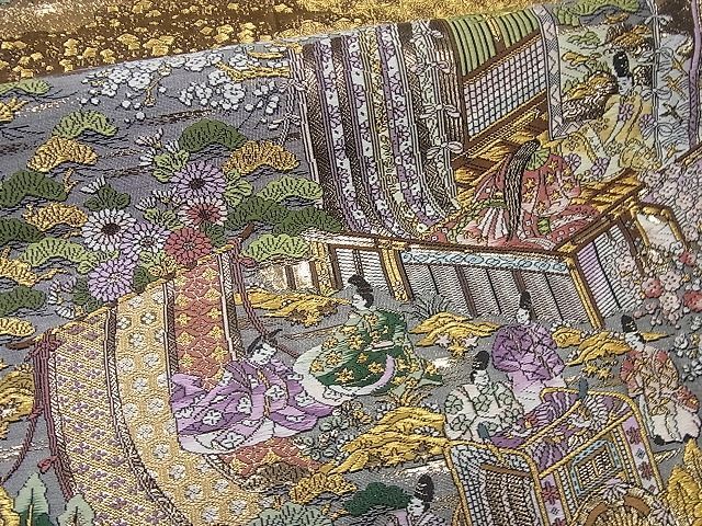 平和屋1□極上 全通柄袋帯 唐織 京洛時代祭還幸絵巻 弐拾四金箔 逸品