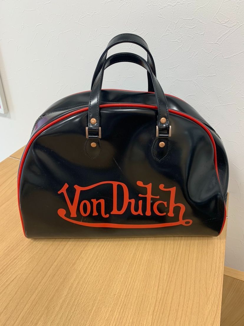 vondutch ボンダッチ ボストン バッグ ハンド ブラック × レッド