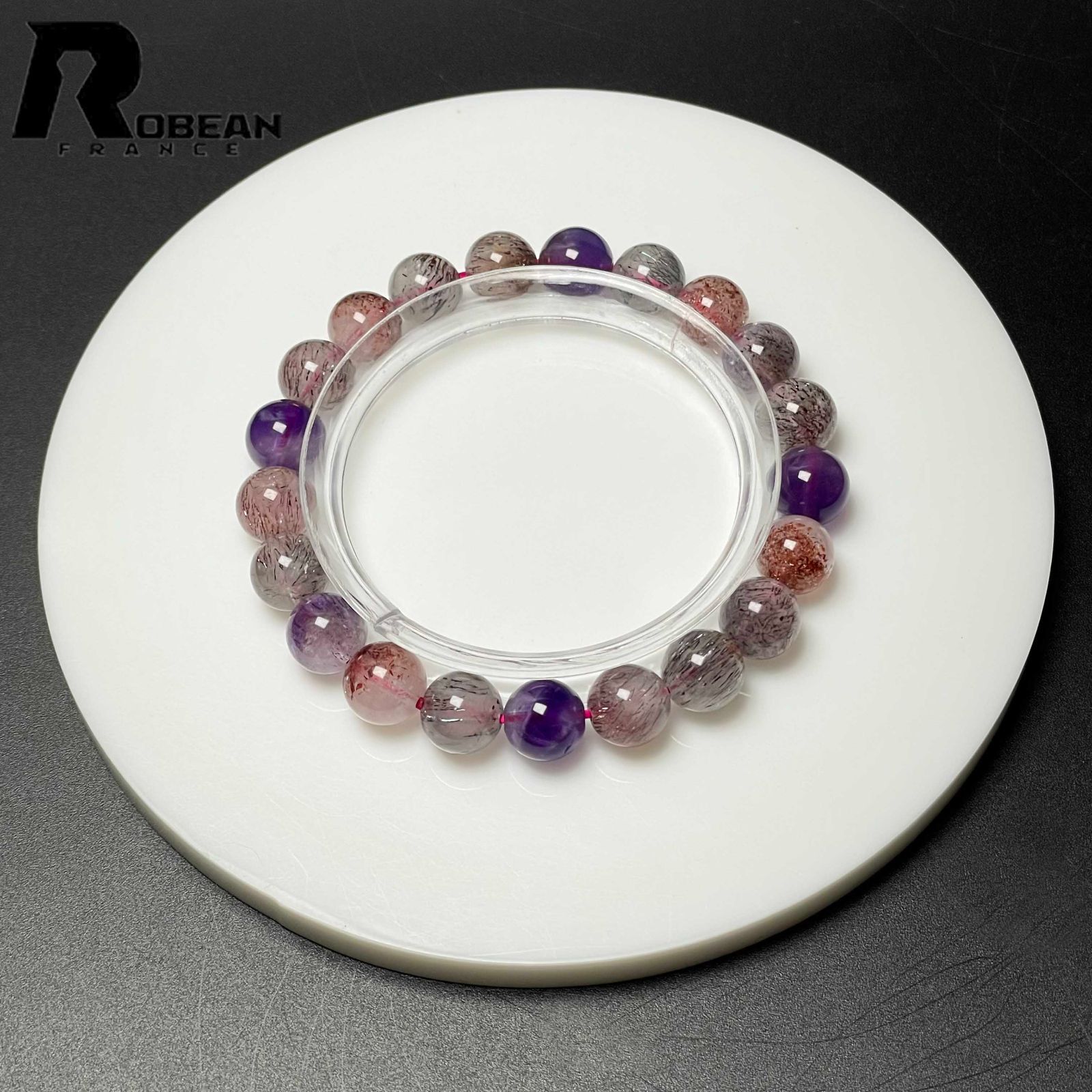 天然石ビーズブレスレット スーパーセーブン 多宝 水晶 パーワ