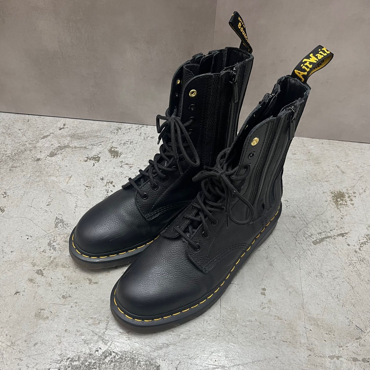 Dr. Martens Yohji Yamamoto 1490 HIDDEN ZIP YY 27947001 サイドジップ レザー ブーツ ドクターマーチン ヨウジヤマモト 28cm 72361A1