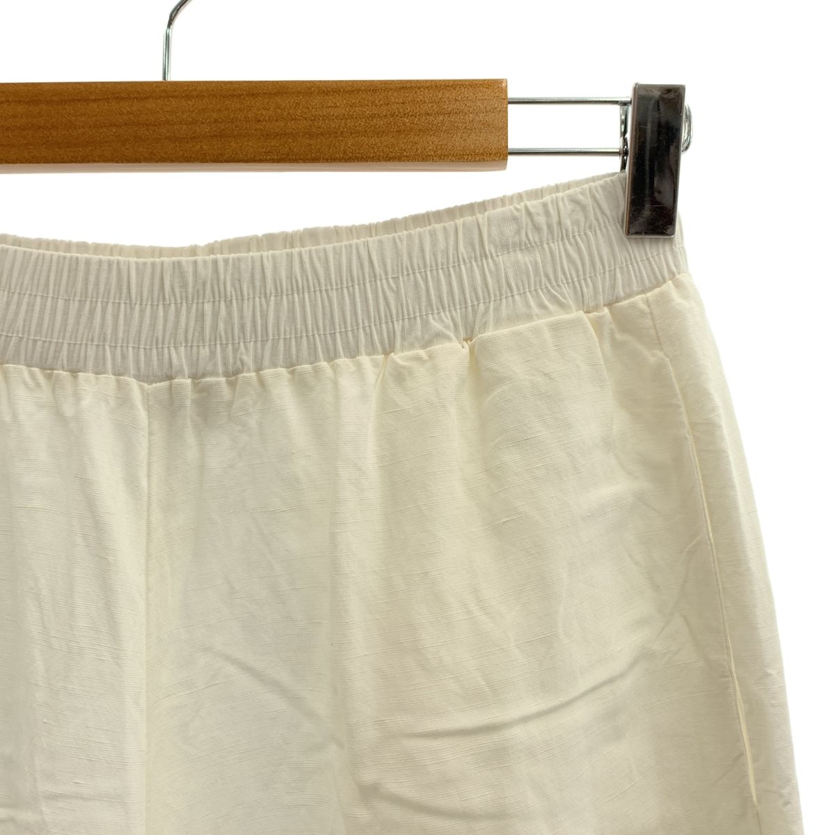 PLUSD’UNEMARQUE プルドゥマルク 2025SS L Appartement アパルトモン レーヨン リネン ウエストゴム ワイド イージー パンツ F ホワイト レディース