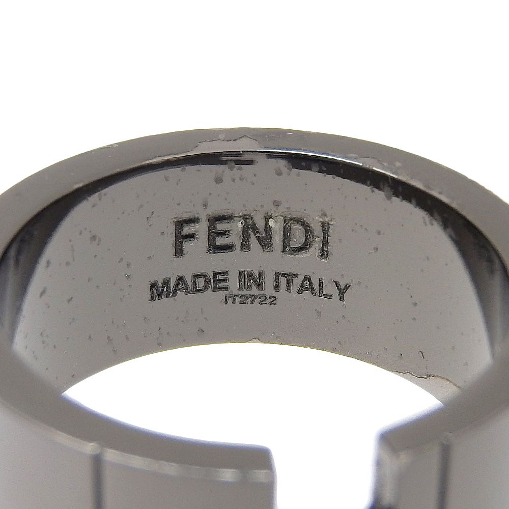 【最短翌日着・関税送料込】 FENDI リング 指輪 ルテニウム ロゴ FENDI L161-M.. フェンディ リング RING 指輪 ルテニウム ロゴ