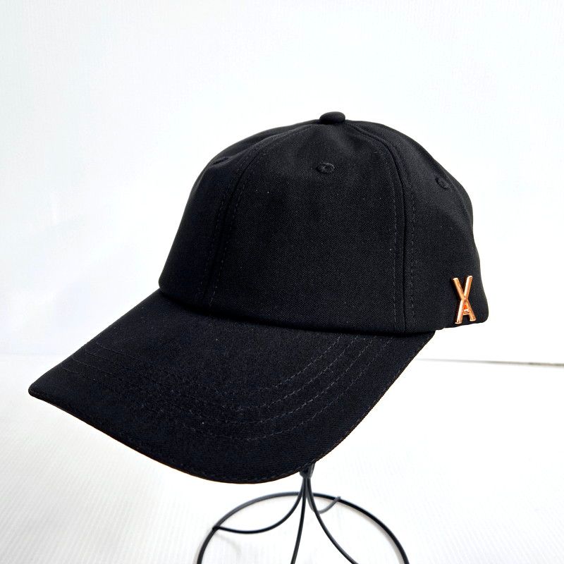 【中古美品】 VARZAR ROSE GOLD STUD OVER FIT BALL CAP バザール ベースボール キャップ 帽子 服飾雑貨 サイズ：F カラー：ブラック メンズ/レディース 【185-241222-ay-27-izu】