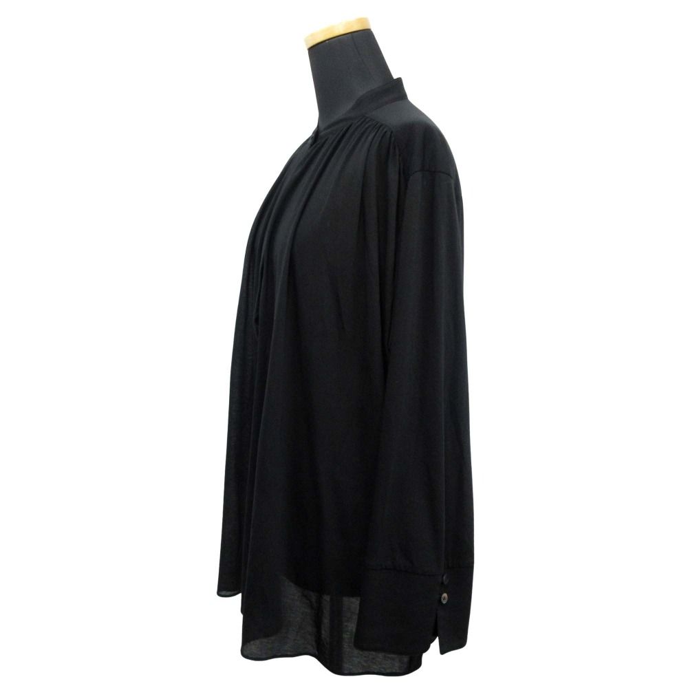 美品 Theory セオリー コットンシアー スタンドカラー バンド シャツ ブラウス カットソー High Gauge Jersey Volume S 黒 レディース 古着 中古 Theory - 美品 Theory セオリー コットンシアー スタンドカラー