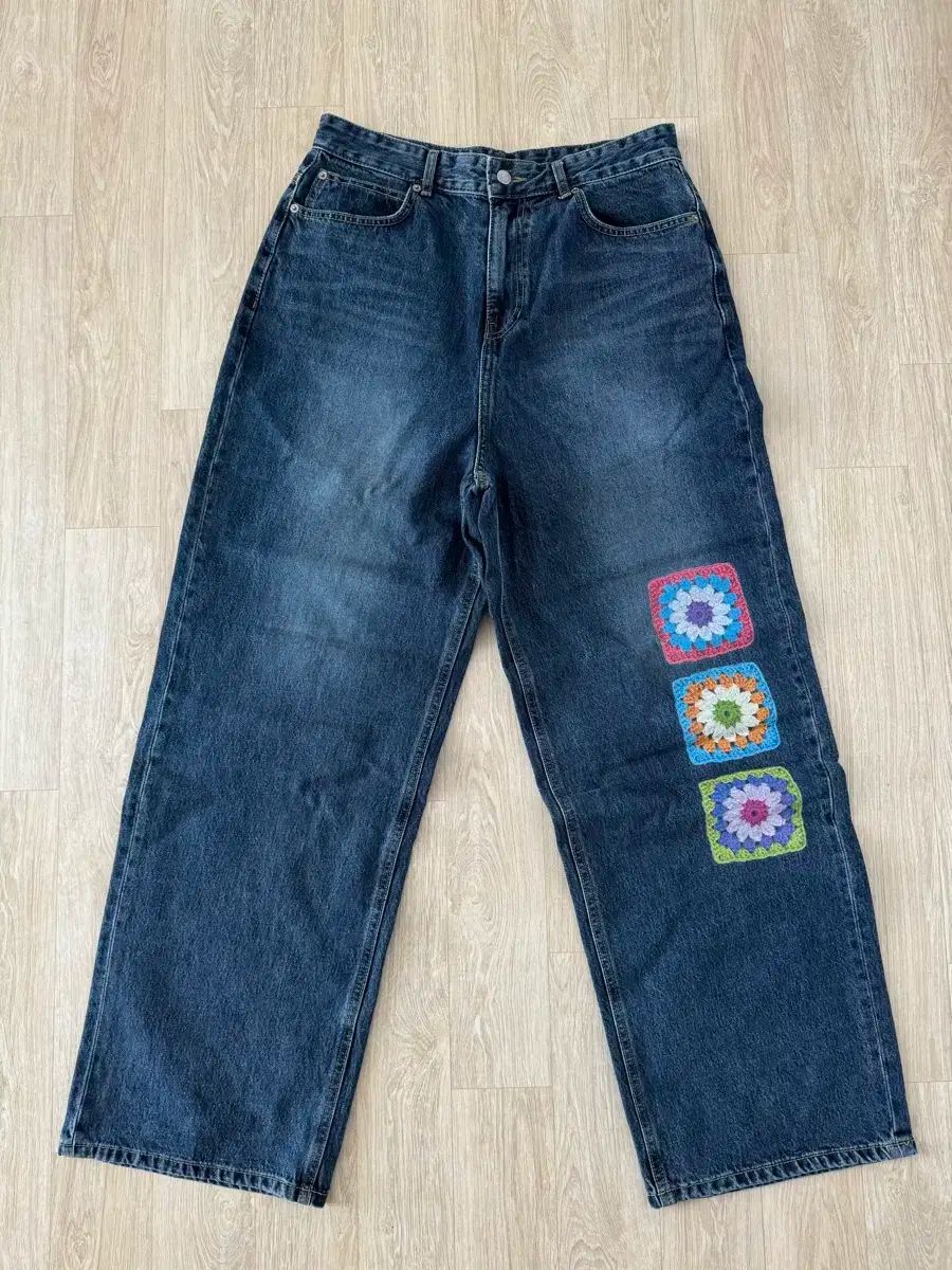 L ロシロシ クロシェ ジーンズ MIDDLE BLUE