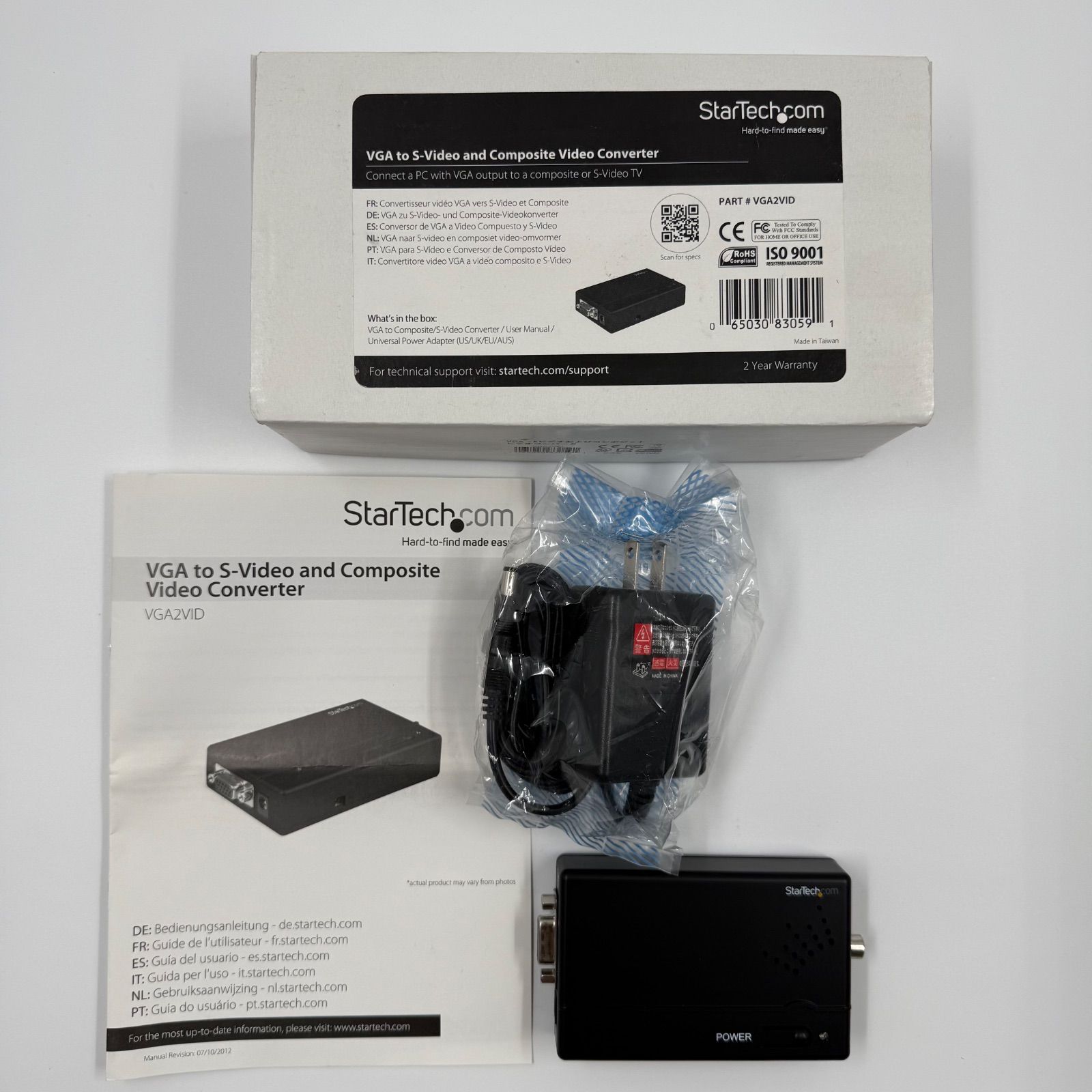 動作 済 StarTech.com VGA2VID 製品高解像度VGA - コンポジット RCA |S端子ダウンスキャンコンバーター|ビデオ映像スケーラー|変換器アダプタ パソコンからテレビへ