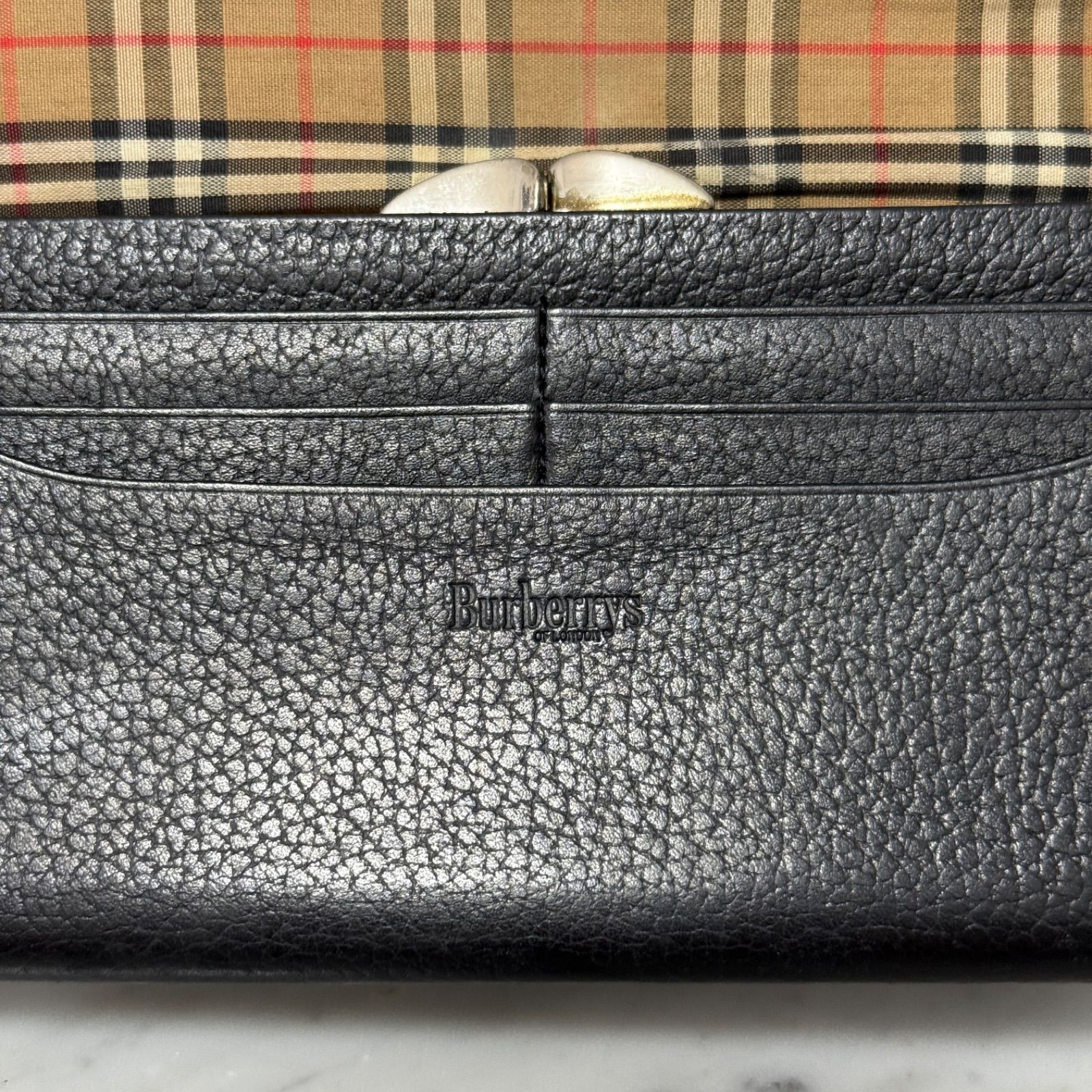 BURBERRY バーバリー がま口 長財布 ブラック ノバチェック 【公式通販】