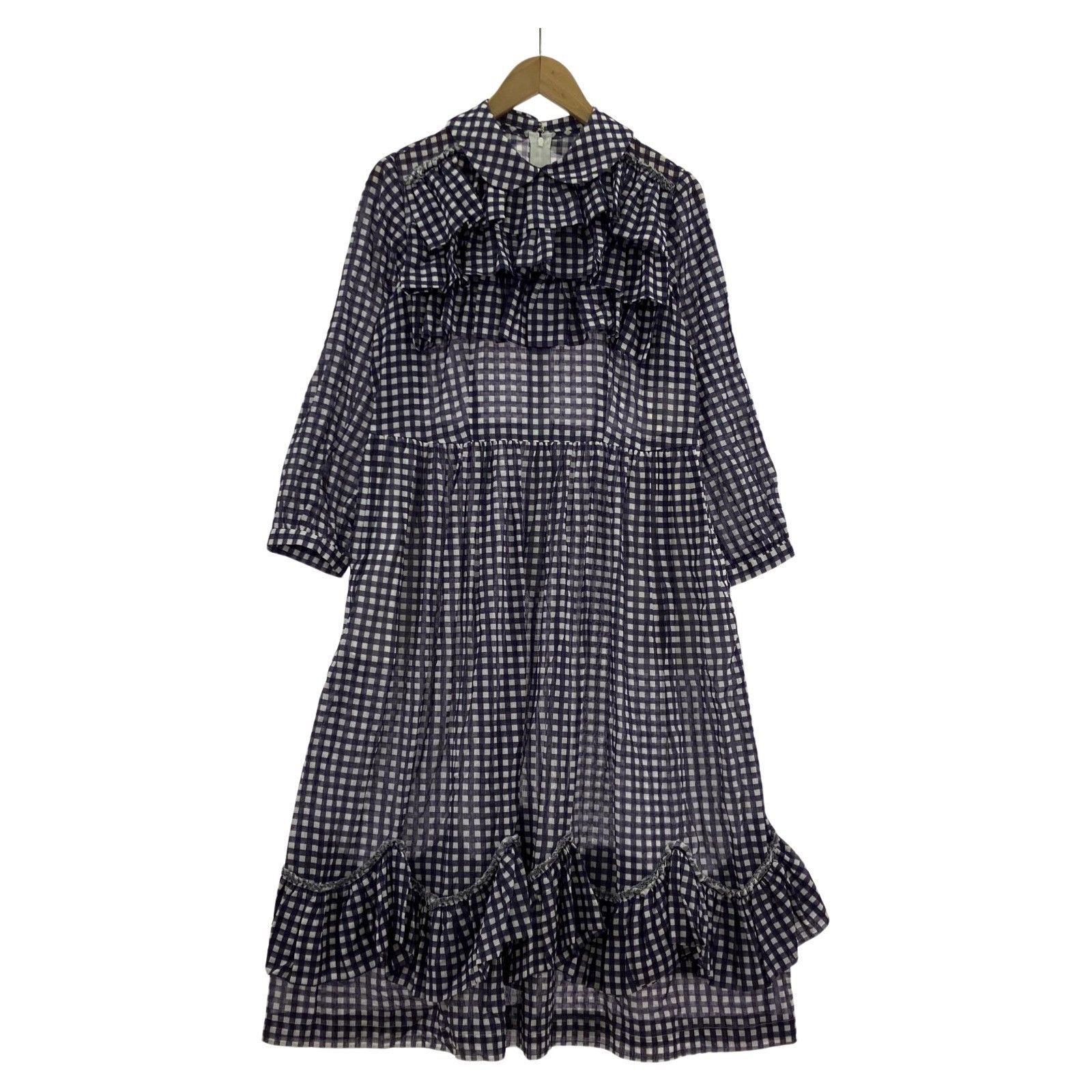 コムデギャルソン　ギンガムチェックワンピース COMME des GARCONS 22SS ギンガムチェックワンピース S ブルー