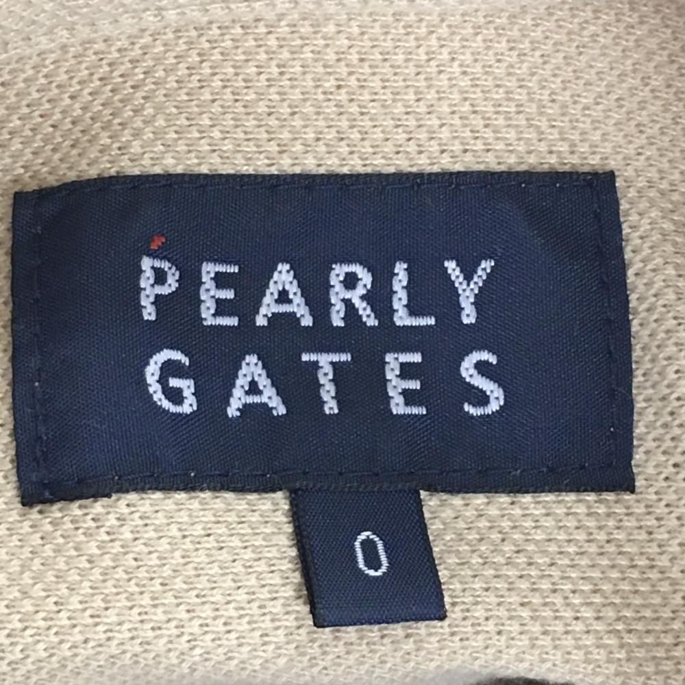 PEARLY GATES - 【超美品】パーリーゲイツ 長袖ポロシャツ ベージュ ボタンダウン ロゴ黒 胸ポケット付 レディース 0(S) ゴルフウェア PEARLY GATES 超美品】パーリーゲイツ 長袖ポロシャツ ベージュ ボタンダウン