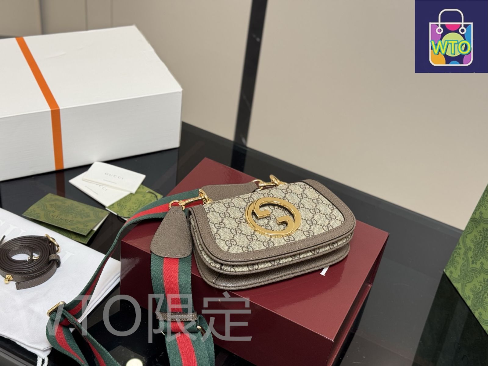 【VINTAGE】GUCCI ブロンディ レザー ショルダーバッグ GUCCI Blondie キャンバスジャカード ショルダーバッグ レザー