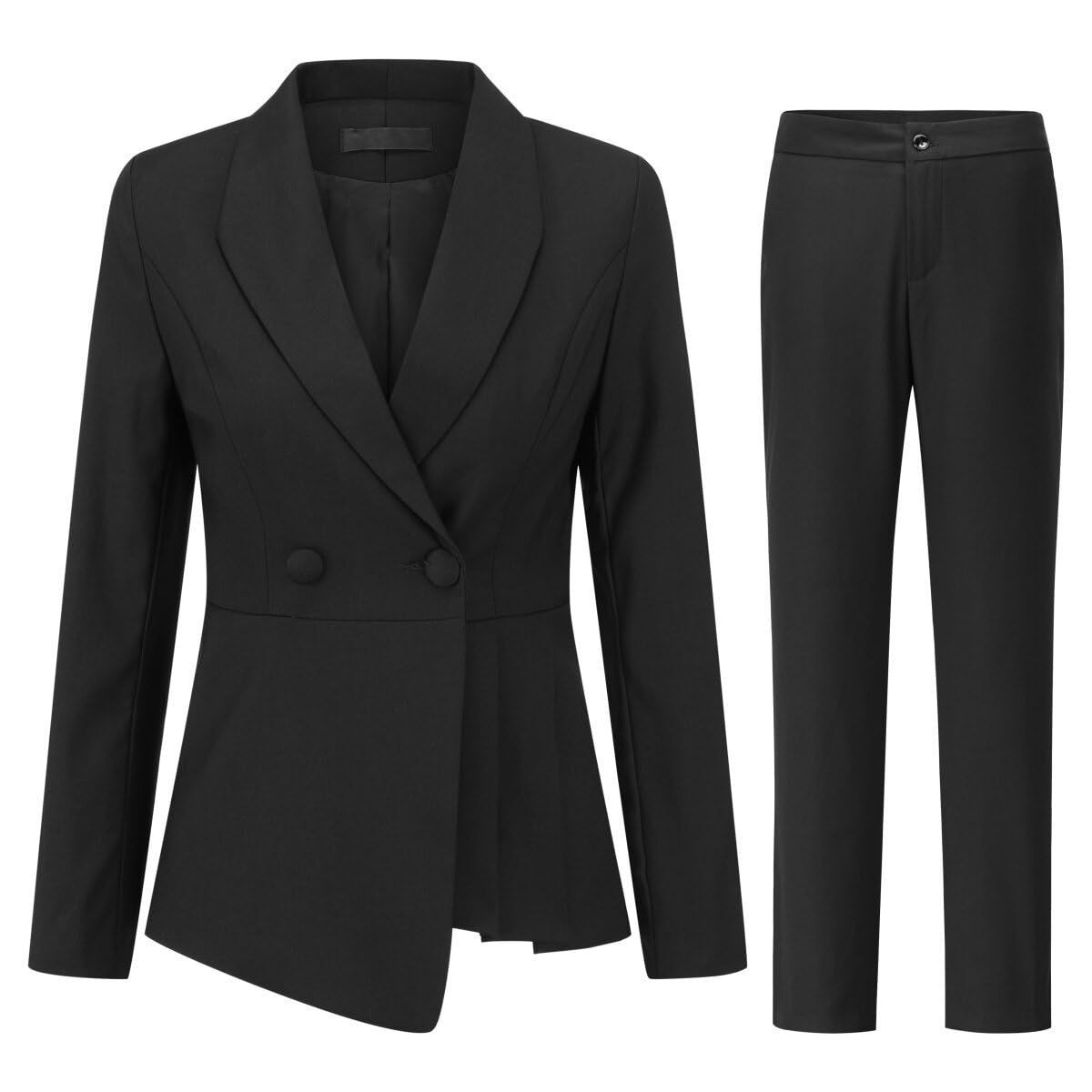 Size S_Color ブラック ByFshow レディーススーツ パンツスーツ 2点スーツ レディース ジャケット フォーマル 上下 セットアップ 洗える 通勤 入学式 入園式 卒業式