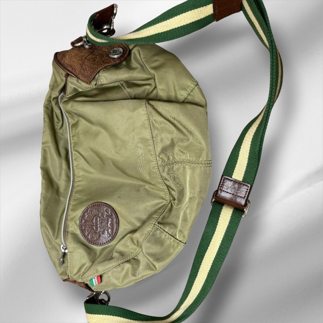 オロビアンコ OROBIANCO ナイロン ショルダーバッグ カーキ×ブラウン