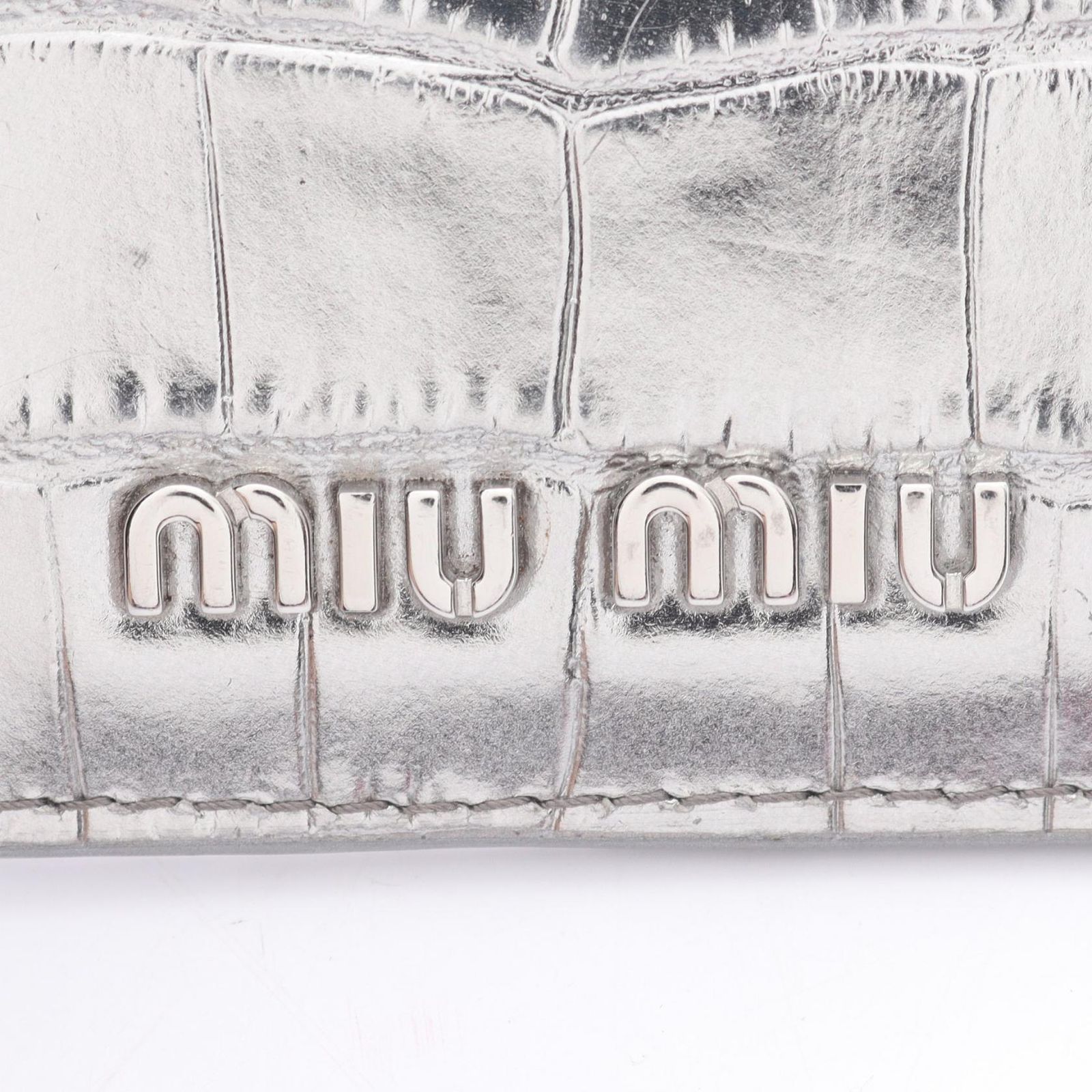 ミュウ ミュウ Miu Miu カードケース ST COCCO 5MC055 シルバー