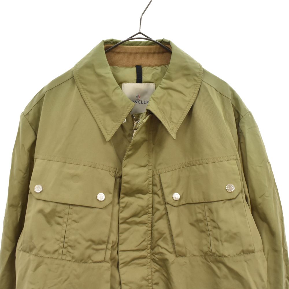 MONCLER (モンクレール) 4P レザー切り替え 長袖ミリタリーシャツ 