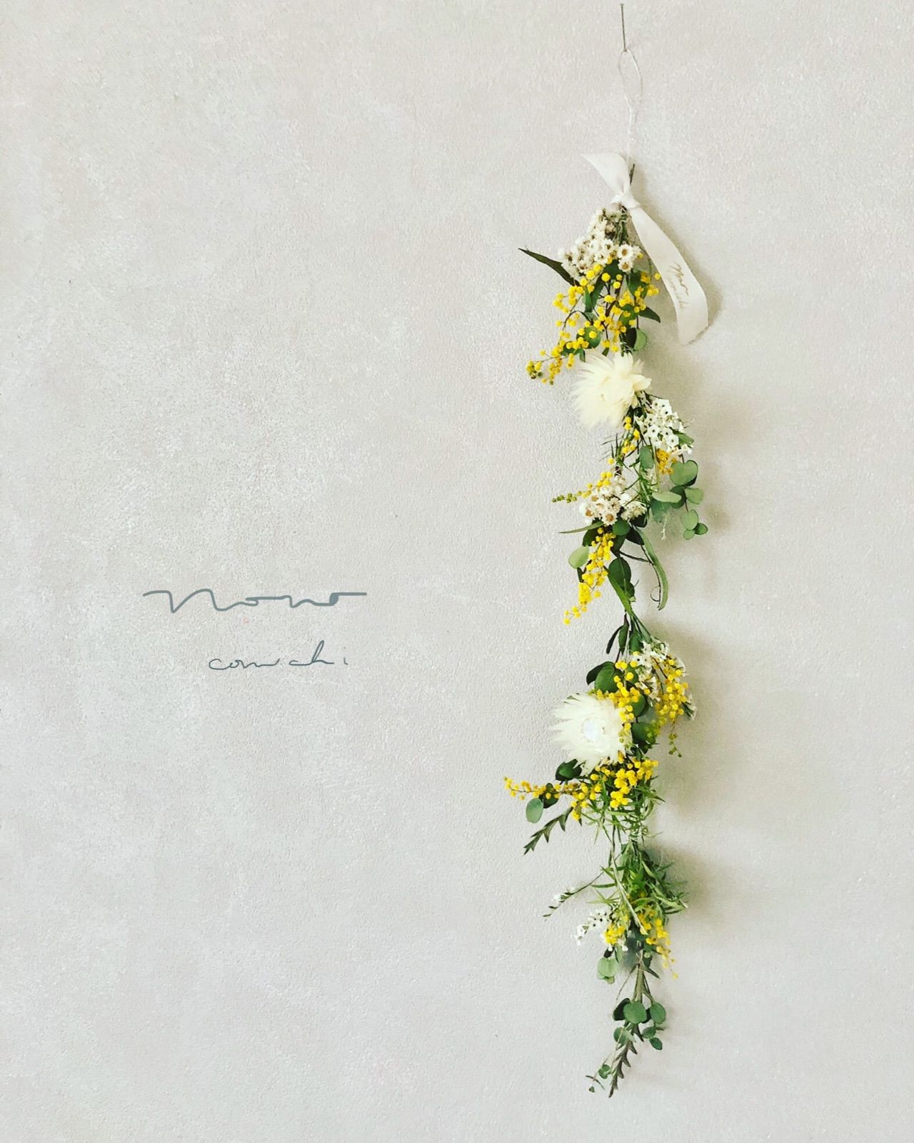 Spring すりへり 春のめぐみ ミモザのガーランド 47〜52cm