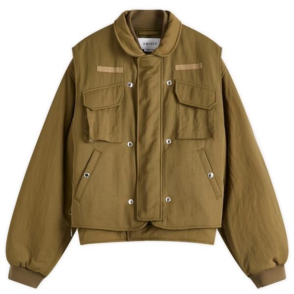 ジャケット Alexander Mcqueen Jacket Alexander McQueen logo-print Bomber Jacket | Silver | FARFETCH