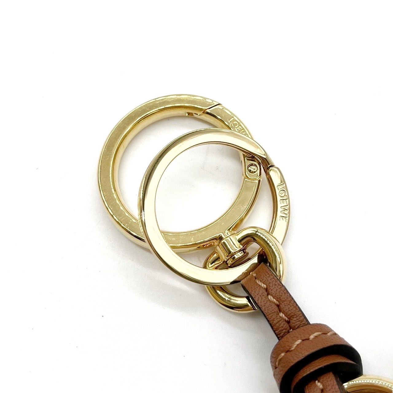 LOEWE ブラウンレザー キーホルダー ロエベ キーホルダー チャーム レザー