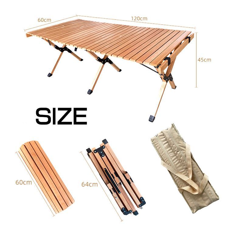 天然木 ウッドロールトップ アウトドアテーブル キャンプテーブル