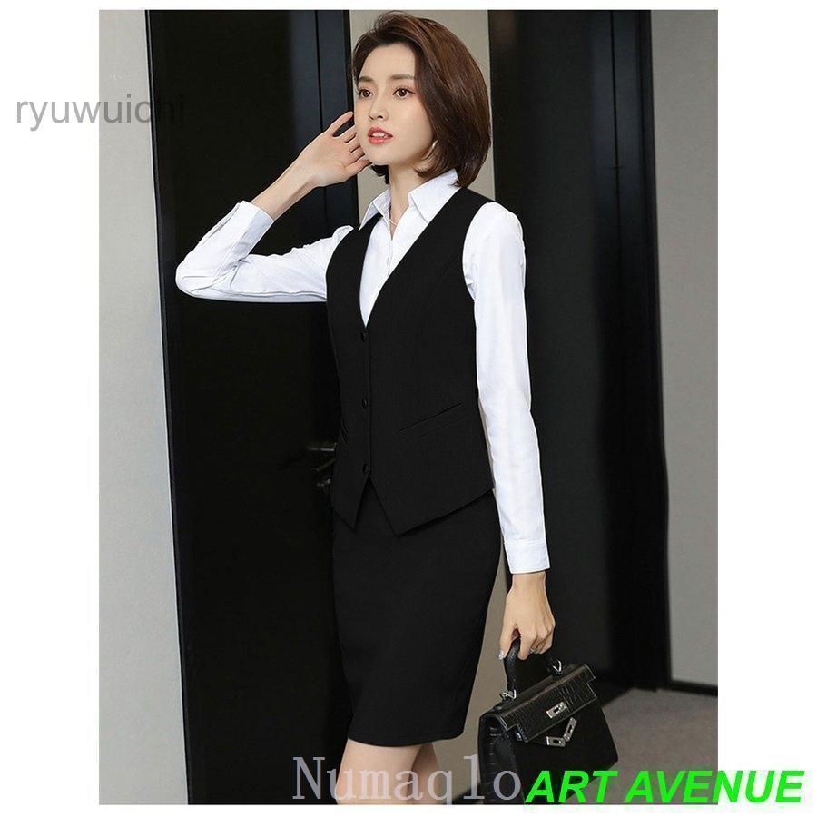 事務服ベストスーツパンツスーツ上下セットベストスカートスーツ秋春制服オフィスビジネス通勤テーパードパンツ就活