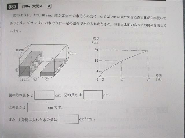 VD01-057 早稲田アカデミー 女子学院の算数/解答・解説 1989年(平成元