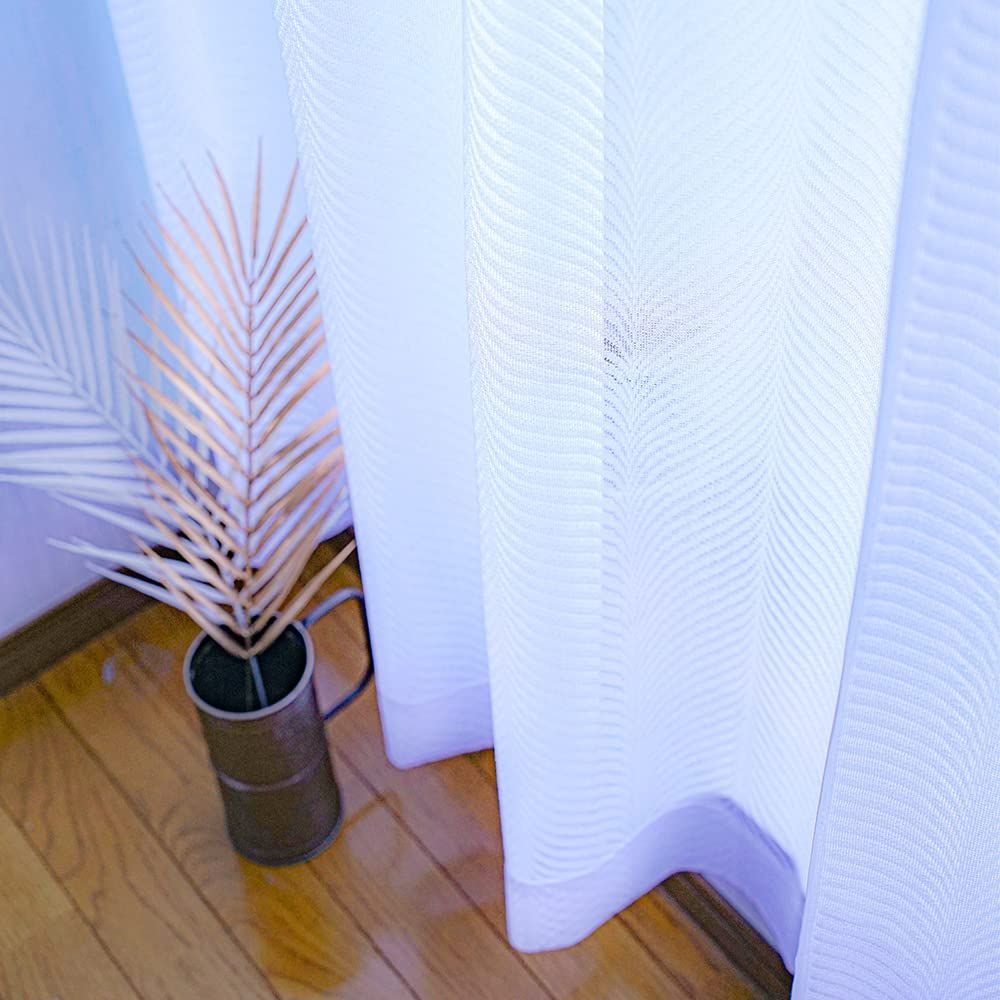 【在庫処分】2枚セット 幅150×丈198cm カーテンフック取り付け済み + 2枚組 レース 断熱 UVカット ミラーレースカーテン 昼間外から見えにくい