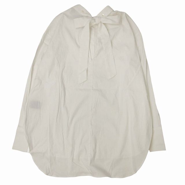 IHATOV◆バックリボン/長袖ブラウス/FREE/コットン/BLK/IH06-23SS-22811 23SS イーハトーブ IHATOV オーバーサイズ バックリボン