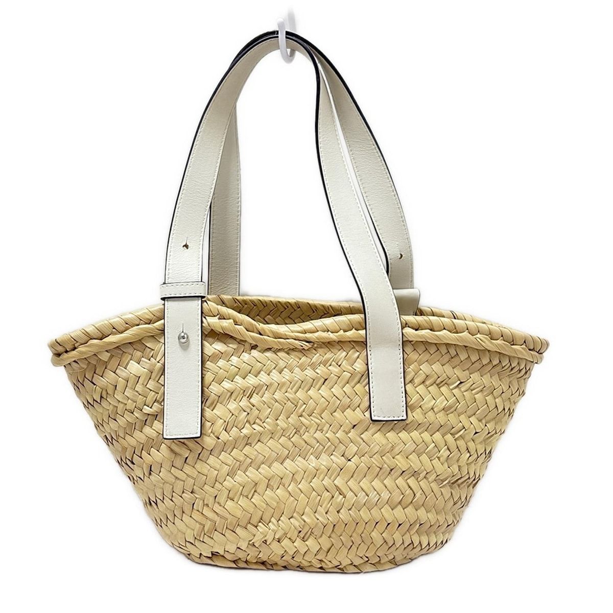 LOEWE(ロエベ) トートバッグ美品 バスケット ベージュ×白 かご