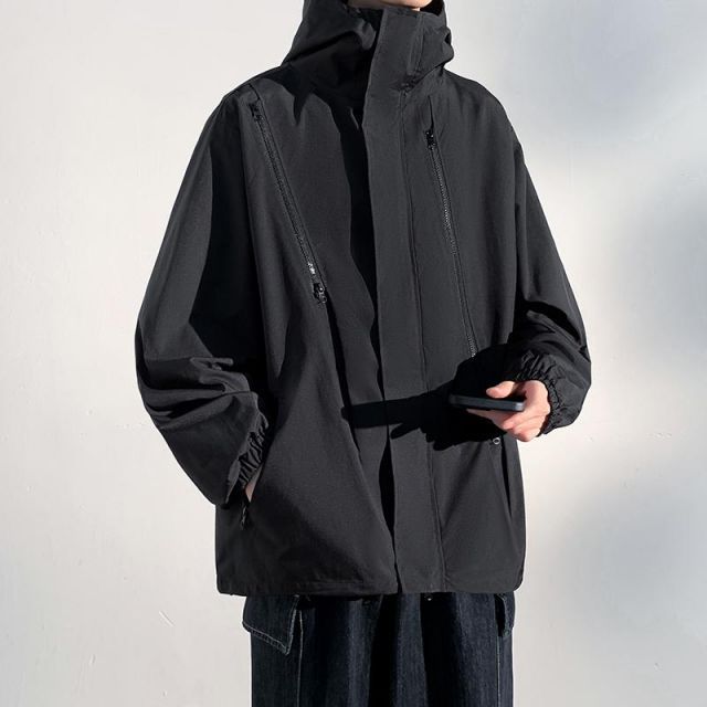 種類68：4XL/Q：681 ネイビーブルー スリ  メンズ ファッション 服 男性用 オシャレ シンプル 大人 かっこいい 大きいサイズ ストリート 紳士服 ブラック ジャケット 秋冬 ワーク ジャケット コットン ジャケット