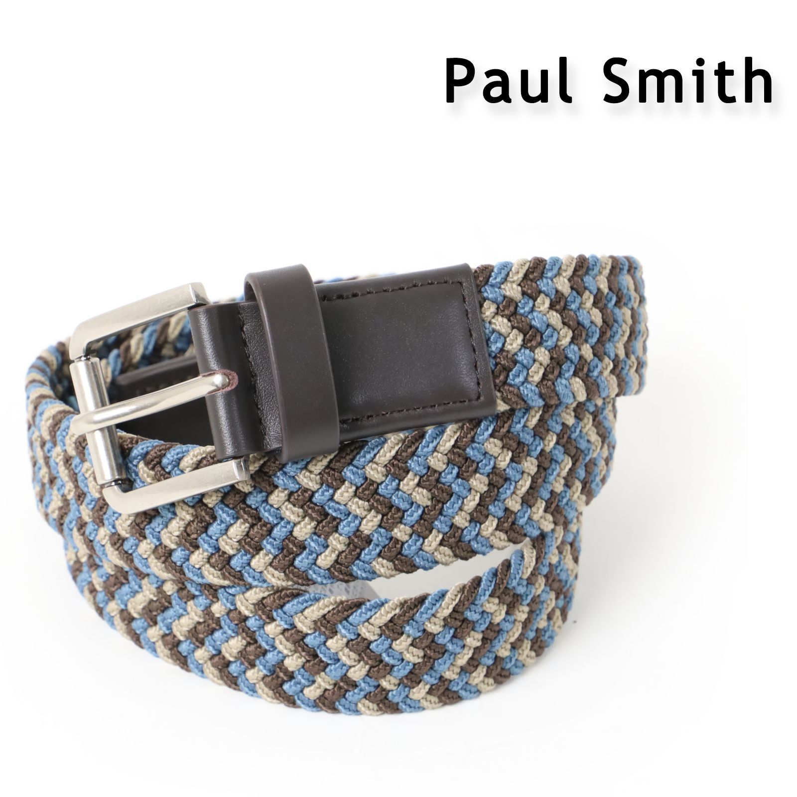 新品 PS Paul Smith コントラストチェック メッシュベルト メンズ