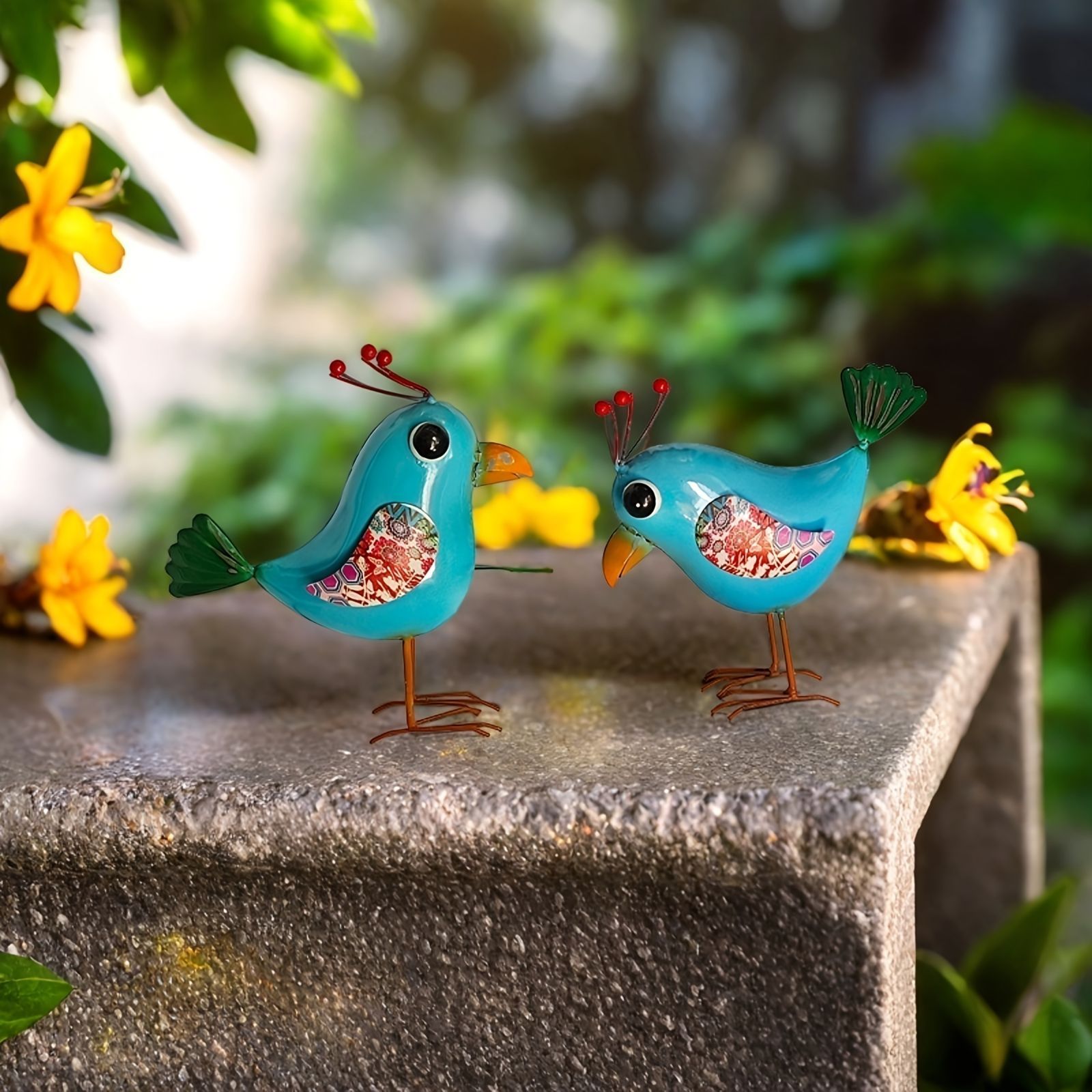 置物 オブジェ ガーデンオーナメント 2羽の鳥 小鳥 バード2個セット 
